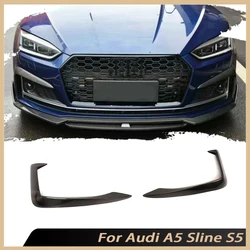 Carbon Fiber Front Bumper Fog Lamp Eyebrows Cover Trims Decoration for Audi A5 S5 2017 2018 2019 FRP Car Styling Body Kits