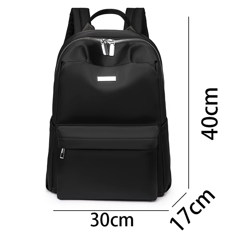 Nylon Zipper Fashion Backpack Casual 2024 New Basic Style Bags for Women Portable Interior Zipper Pocket Sewing Thread Sac A Dos image 2