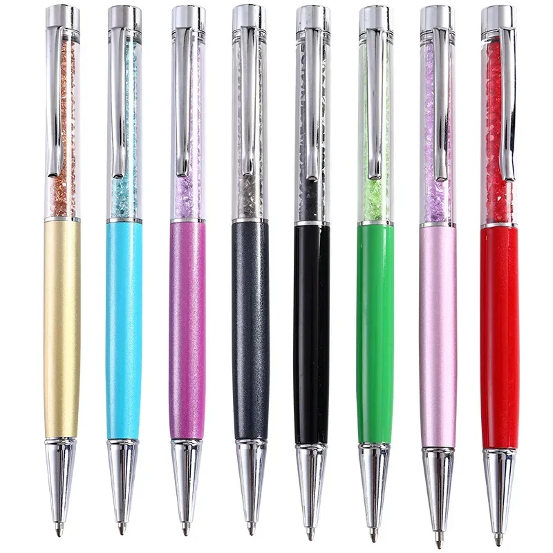 50Pcs/Lot Customized LOGO Metal Handwritten Touch Ballpoint Pen Cute Wedding Birthday Gift Gel School Office Lettering Signature