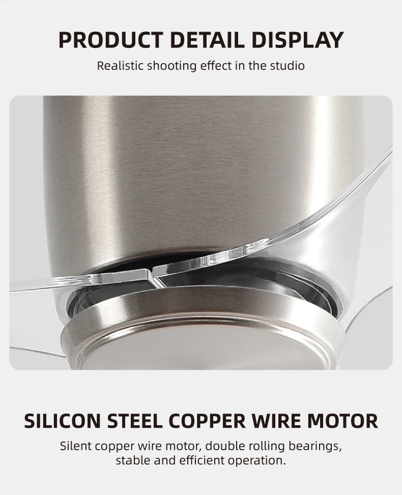 42/52-Inch Ceiling Fan with Transparent Blades and Remote — detail 16