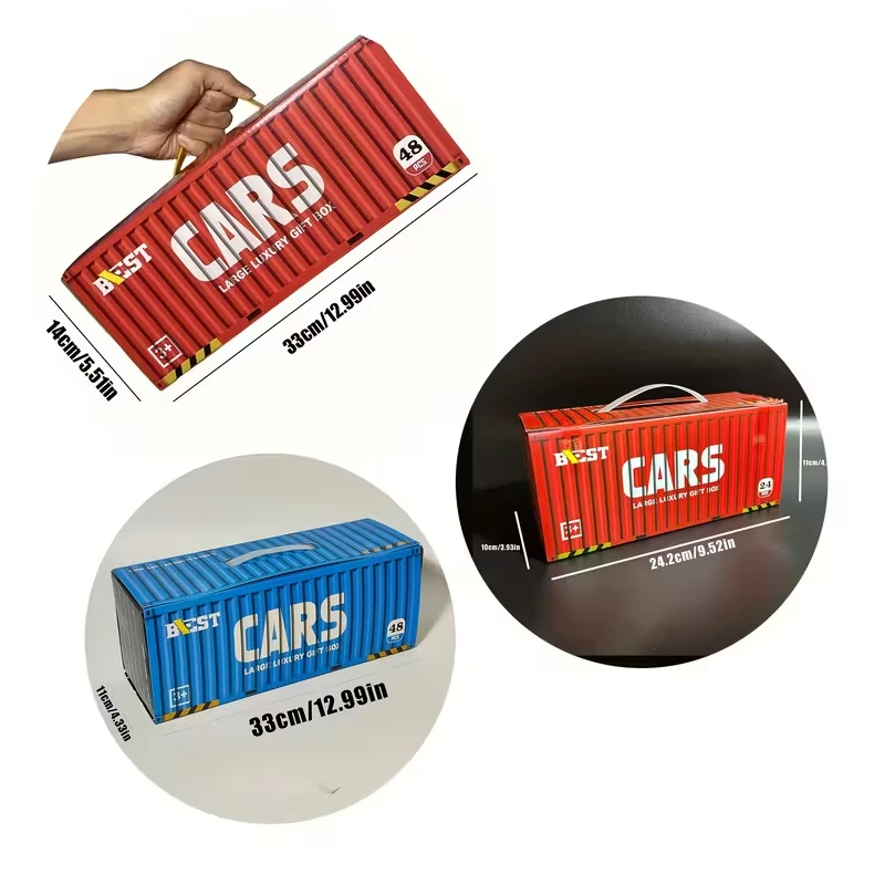 24/48pcs toy car model power pull-back car toy car with storage box toy car set gift package filler, pinata filler,Christmas gif
