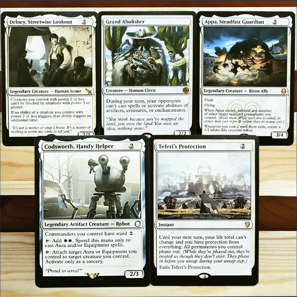 Tarjetas Mágicas Holo Exclusivas y Raras de TCG - Delney Streetwise Lookout/Grand Abolisher/Appa Steadfast Guardian/Teferis Protection