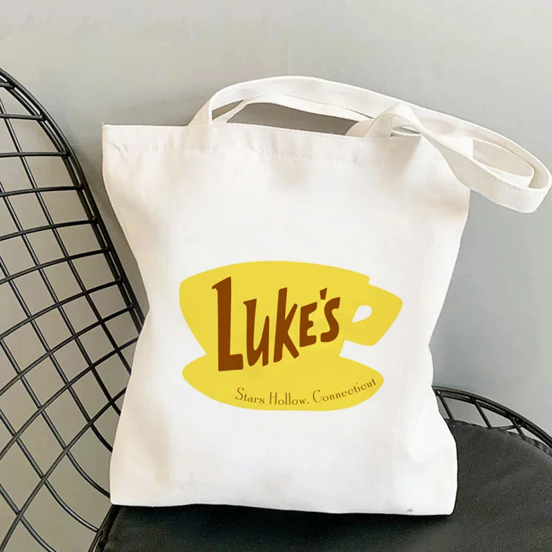 2022 Shopper Gilmore Girls  Luke\'s Printed Tote Bag Women Harajuku Shopper Handbag Shoulder Shopping Bag Lady Canvas Bag