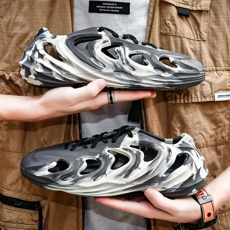 

2025New Comfortable Casual High-Quality Hot-Selling Yeezy Camouflage Hole Shoes Odorless RubberMaterial High-Quality Men's Style