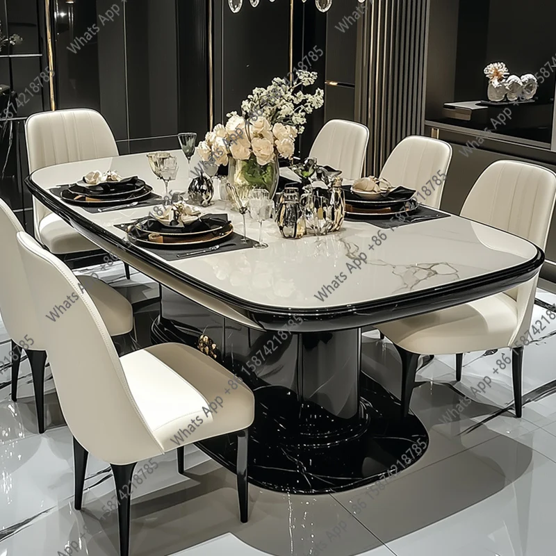 

AO Luxury Chairs Dining Table Kitchen Restaurant Extending Living Room Dining Table Designer High Console Muebles Home Furniture