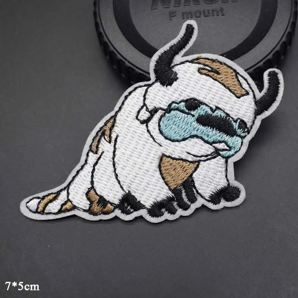 Cartoon Lovely White Bull Cow Iron On Embroidered Clothes Patch For Clothing The Last Airbender Garment Apparel Accessories