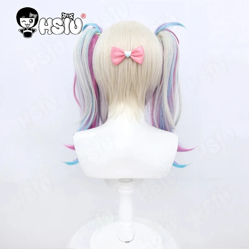 Needy girl KAngle angel sugar Cosplay Wig Game needy girl overdose Cosplay Wig HSIU 45CM Gradient Double ponytail short Hair