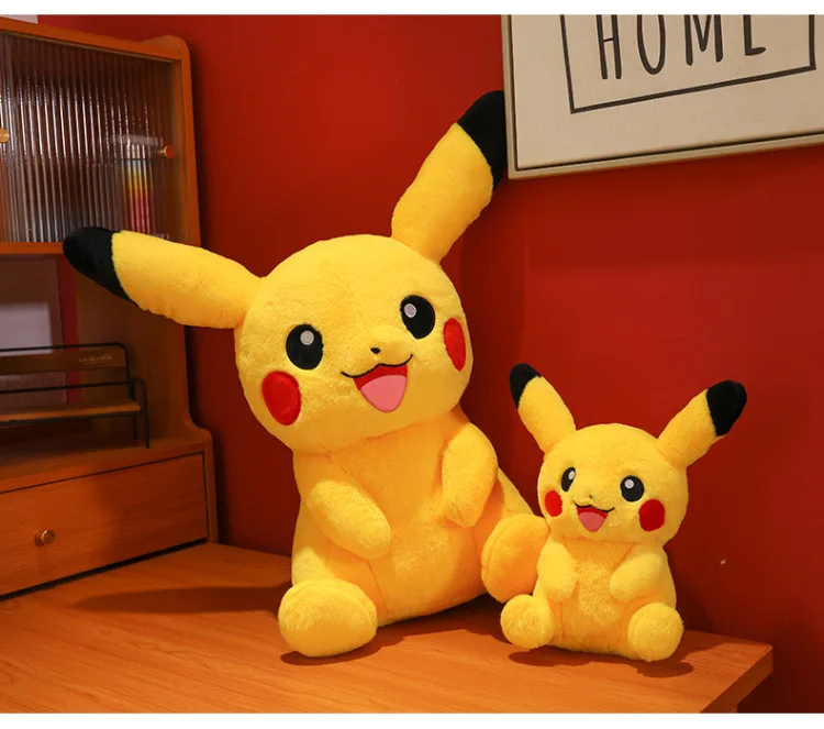 30-75cm Big Size Pikachu Plush Toy Cute Pokemon Pikachu Doll Super Soft Stuffed Pokémon Smile Pikachu Pillow Christmas Gifts Kid
