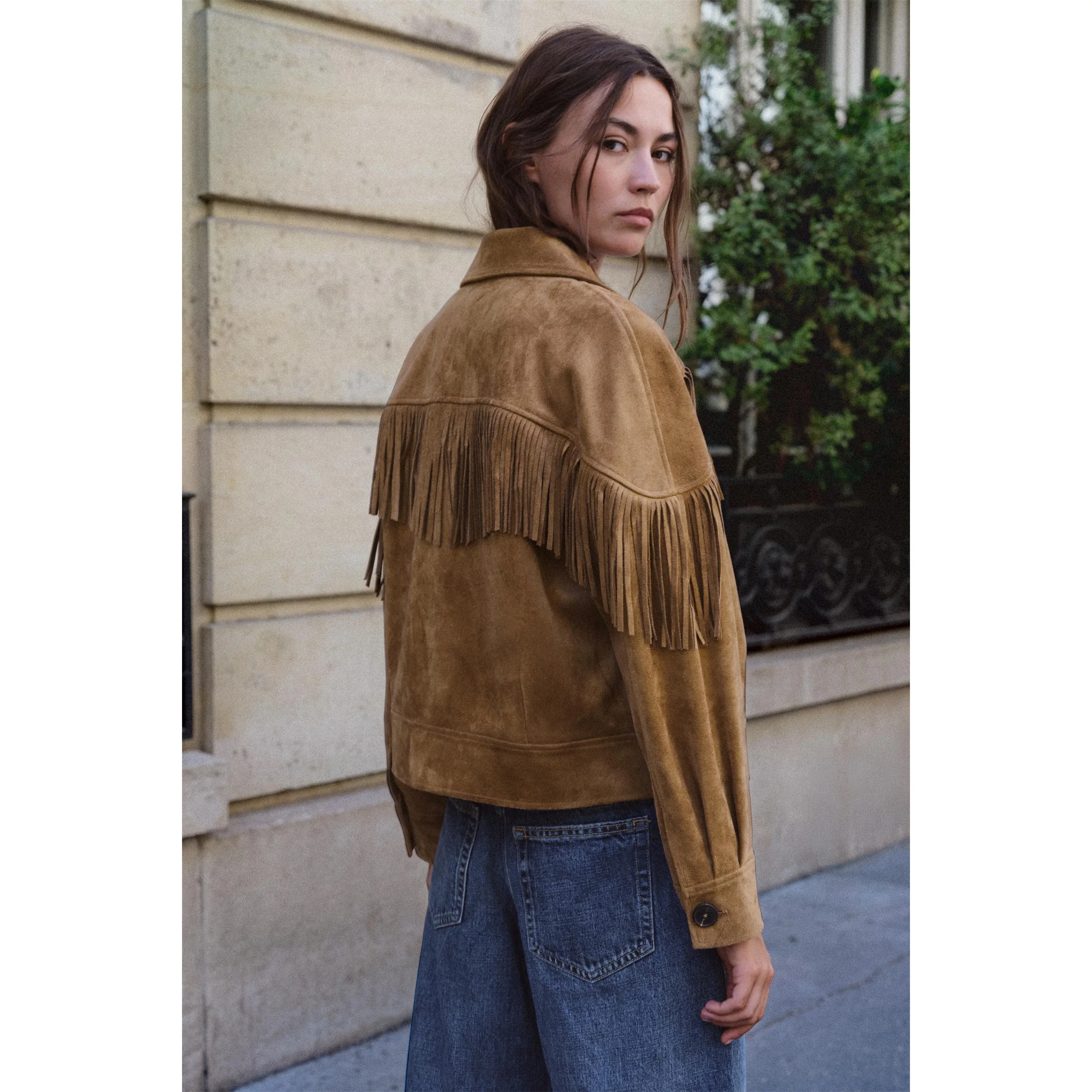 American Style Women's Long Sleeve Velvet Jacket Coat New Autumn Fashion Fringed Lapel Outerwear Ladies Premium Quality