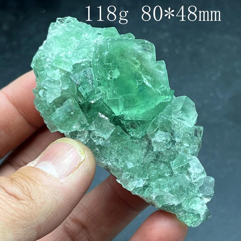 100% natural Xianghualing vitreous green fluorite crystal mineral specimen