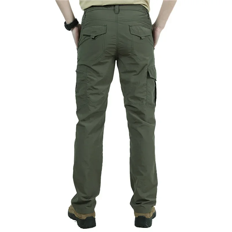 Pantalon décontracté à séchage rapide pour homme, style militaire, léger, imperméable, été