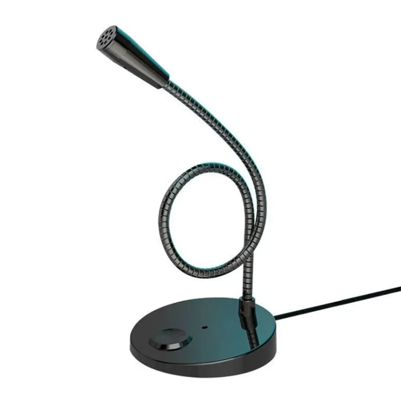 Micrófono FFYY-USB para PC, ordenador portátil, portátil, micrófono de escritorio con cable, altavoz incorporado para aplicaciones de voz