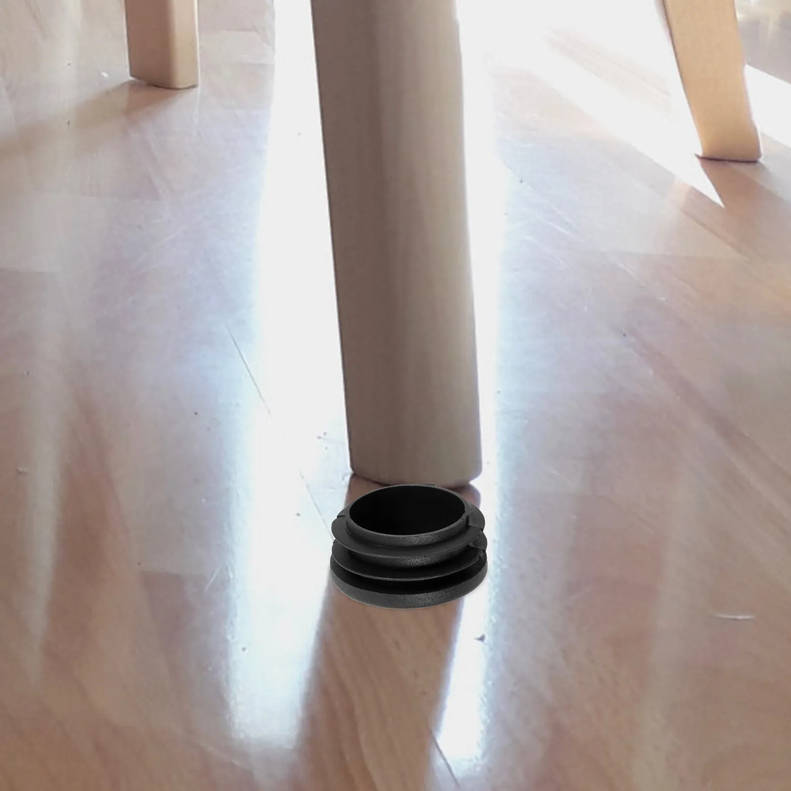 50Pcs Furniture Tube Caps Plastic Plugs Black Round Elastic Chair Leg Glide Protectors Floor Protectors for Chairs Tables