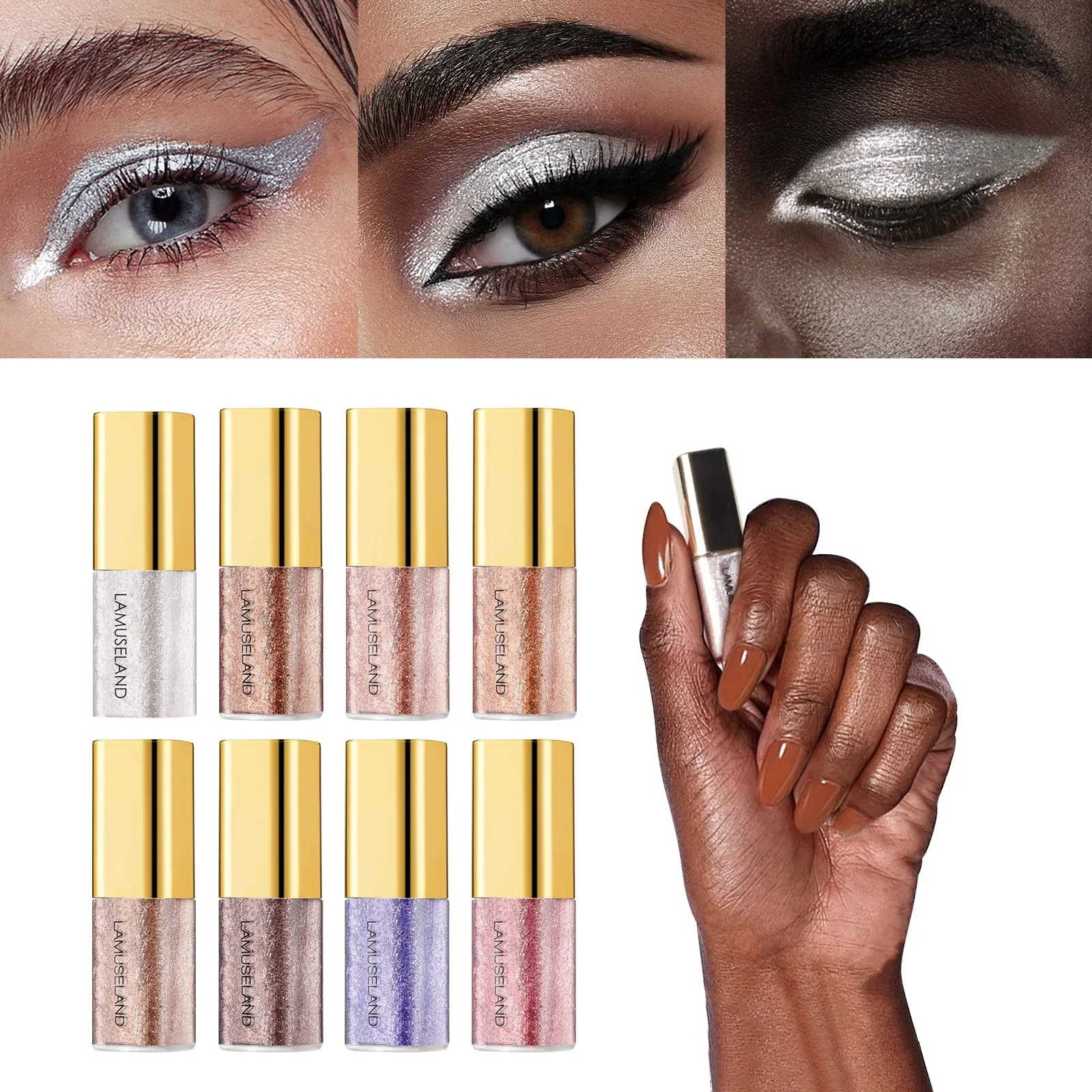 Smokey – fard à paupières liquide scintillant argenté, maquillage nacré, paillettes naturelles, diamant, pour paupières, surligneur de beauté imperméable