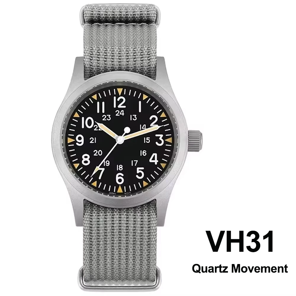 Militado ML05 38 ミリメートルミリタリーフィールドウォッチ VH31 