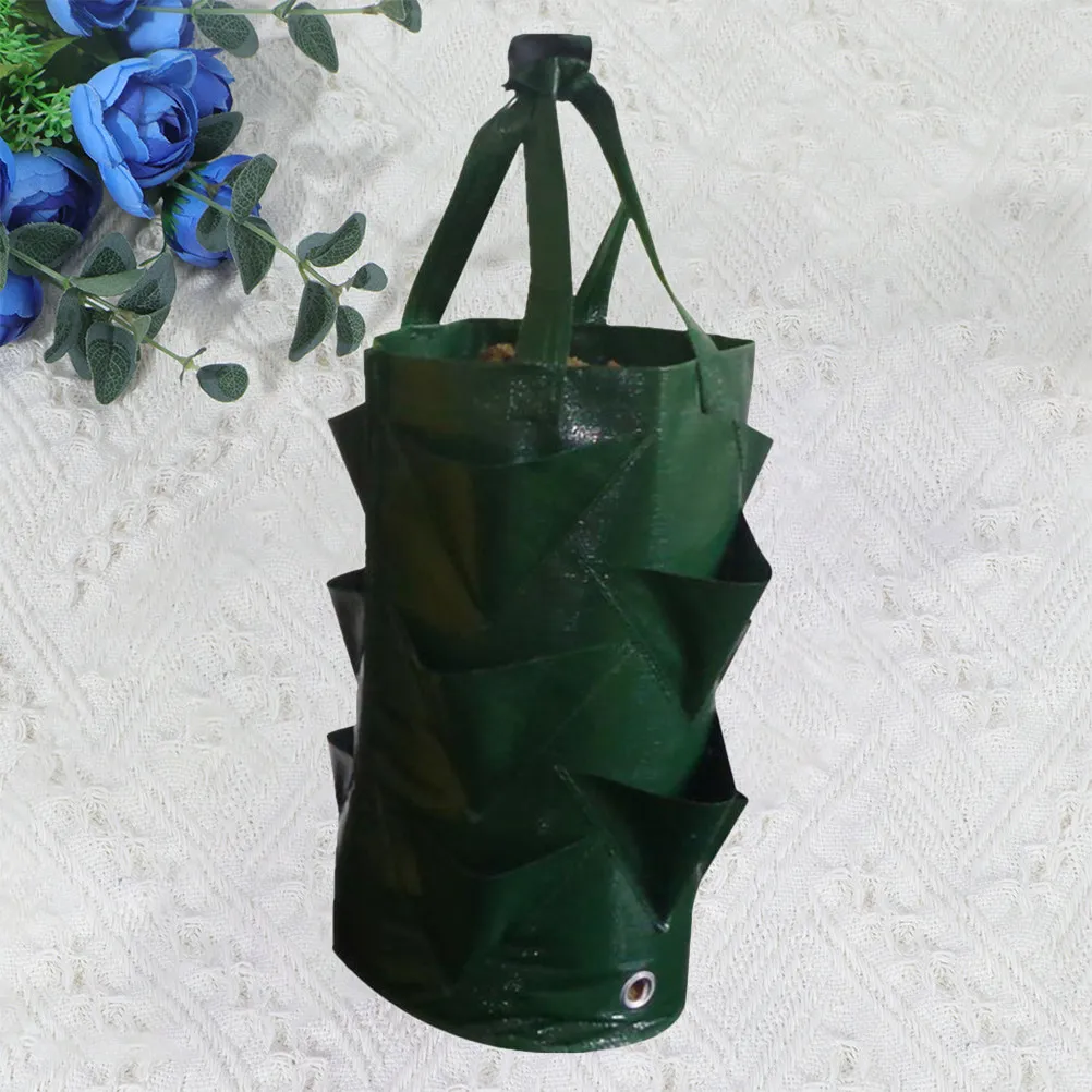 1Pcs Large Capacity Hanging Planter 3 Gallon Wall Mounted Multi Pocket Nursery Bag for Strawberries Vegetables Foliage Plants