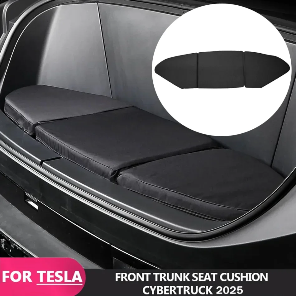 

Front Trunk Seat Cushion for Tesla Cybertruck 2024 2025 Foldable Durable Portable Trunk Mat Car Interior Accessories (Black)