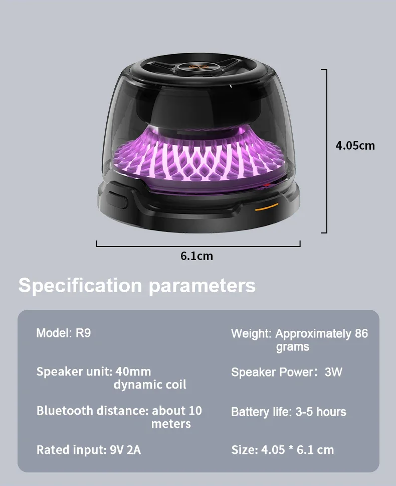 2025 Music Magnetic Wireless Charger Colorful Lights Wireless Speaker Suction Phone Charger