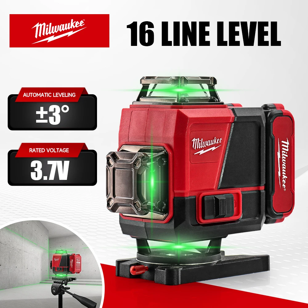 

Milwaukee Laser level 16 Lines/4D 360°Self-leveling Laser Levels with Tripod Horizontal And Vertical Professional Laser Level To
