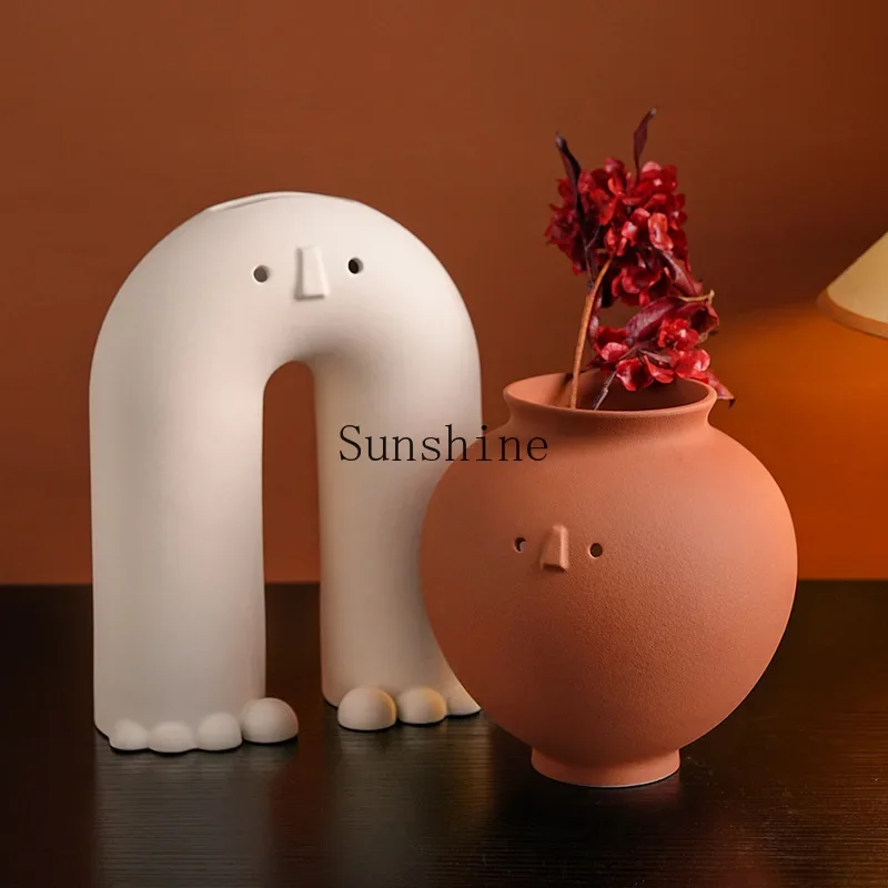 

Quiefeng ceramic vase ornament home living room entrance desktop flower arrangement decoration