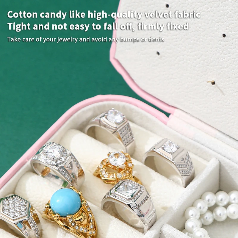 กล่องใส่เครื่องประดับหนัง PU ขนาดพกพา สำหรับผู้หญิงและเด็กผู้หญิง กล่องเก็บของขนาดเล็กแบบพกพา