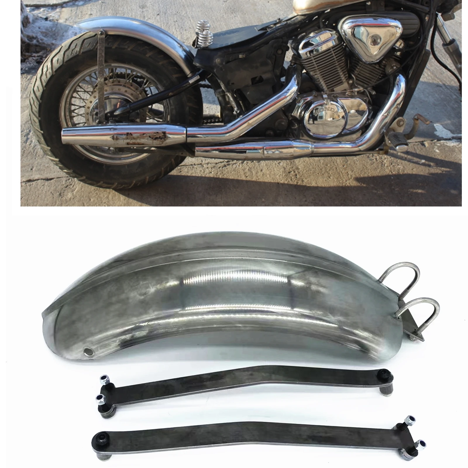 

Motorcycle Rear Fender Apron For Honda Shadow 400 600 VLX 400 600 Motorbike Wheel Mudguard Mud Guard Splasher Shield Cover W/Bar