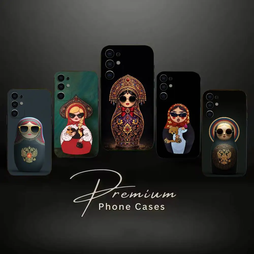 Gift Matryoshka Street Graffiti Style Phone Case Soft Black Case For Samsung S24,S30,S21,S23,S22,S20,Ultra,S25,Plus