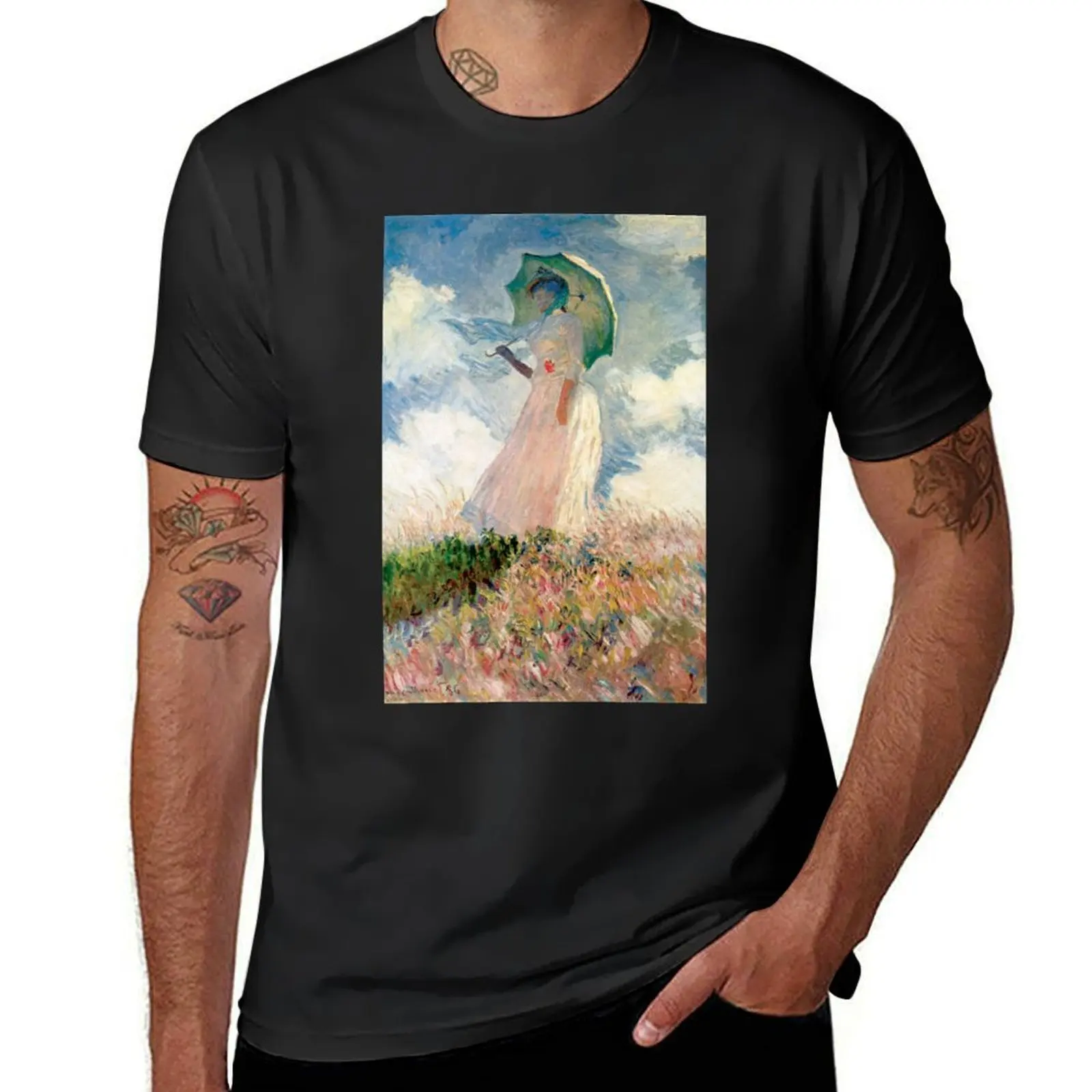 

Woman With A Parasol By Claude Monet T-Shirt Aesthetic clothing cute clothes summer tops heavyweights mens workout shirts