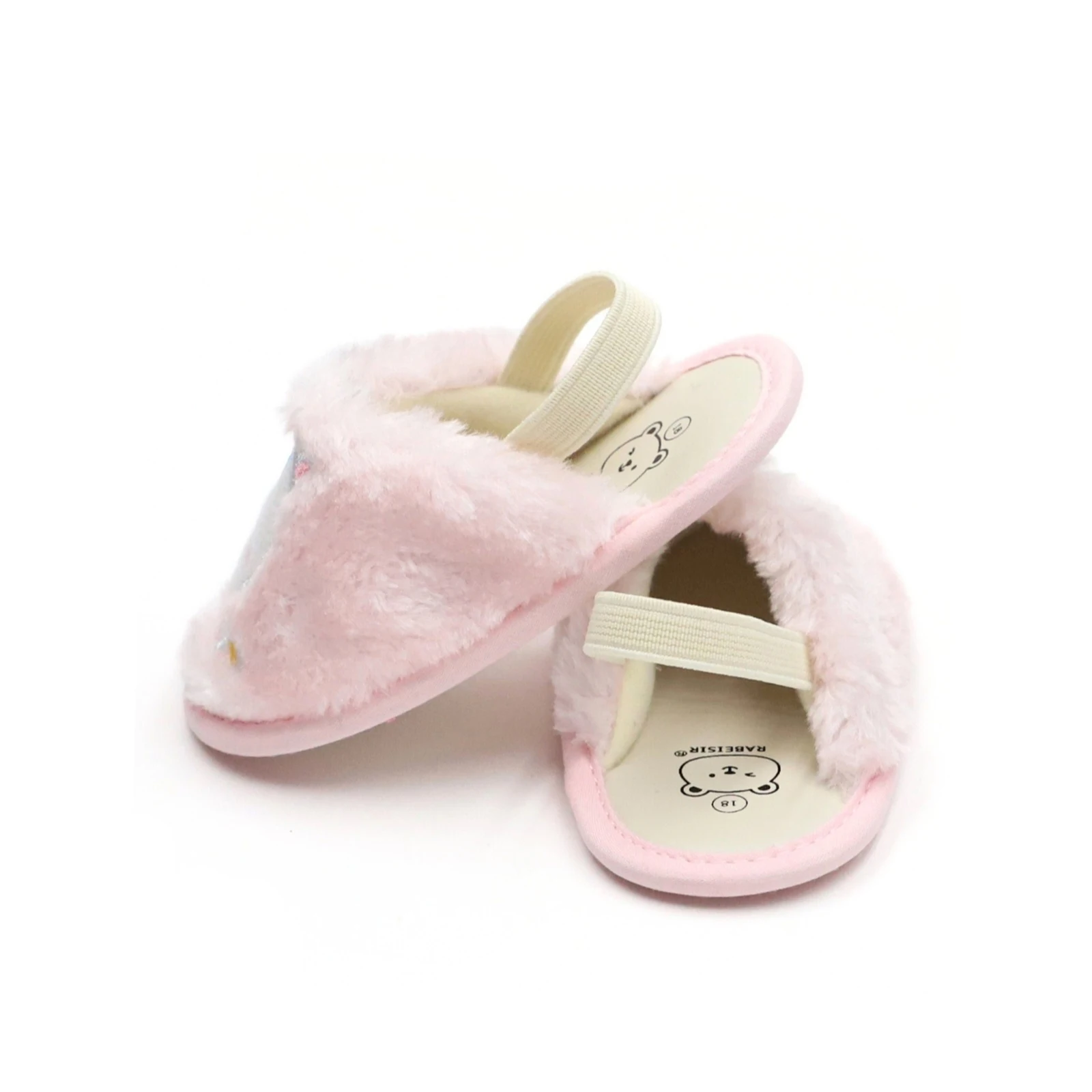 Blotona الرضع طفل الفتيات الفتيان النعال شتاء دافئ الكرتون الحيوان التطريز داخلي عدم الانزلاق أسفل سرير الأحذية