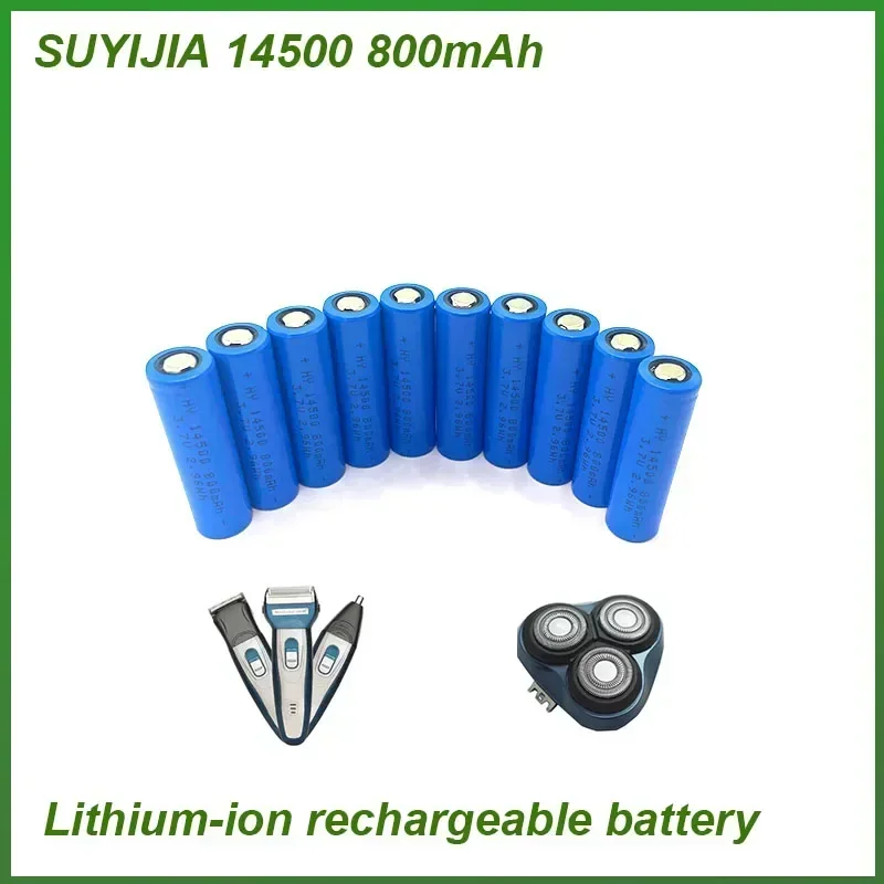 2024 New 14500 AA 3.7V 800mAh Rechargeable Lithium Battery for Remote Control Mouse Clock Flashlight Shaver Replace AA Batteries