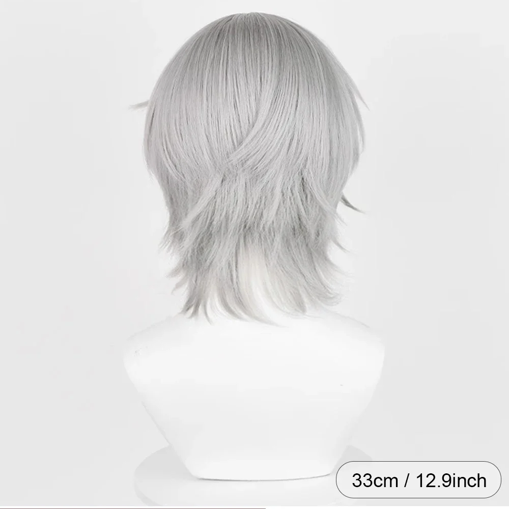 Zenless Zone Zero Wise Wig Synthetic Short Straight Grey Game Cosplay Fluffy Men Heat Resistant Wig for Daily Party