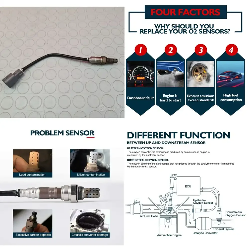 

Датчик кислорода для Kawasaki AZD0102-KJ001 21176-0090, совместимый с системой контроля выбросов для мотоциклов, квадроциклов и скутеров