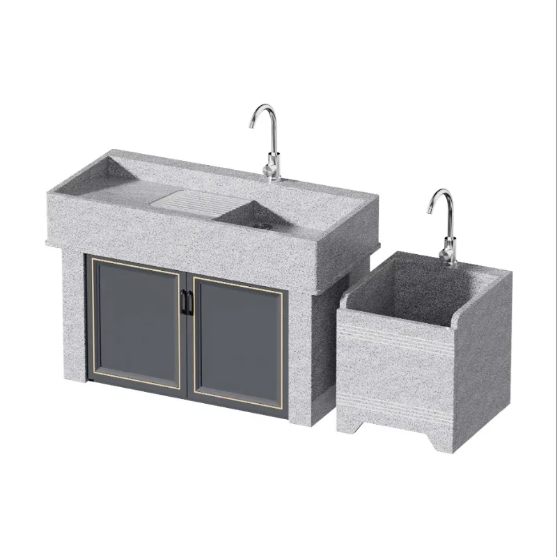 Elegant Indoor/Outdoor Granite and Marble Door Sink Wash Basin for Courtyard and Laundry Natural Stone Garden Product