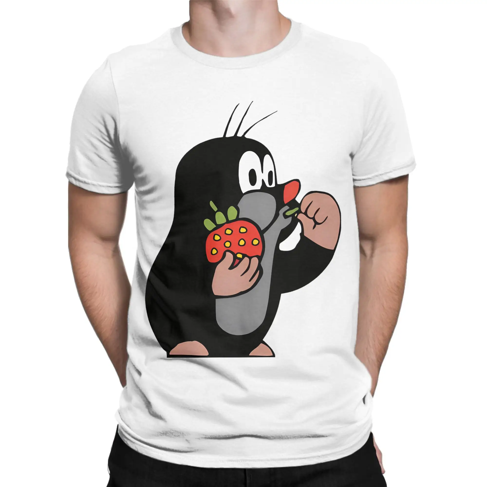 The Little Mole T-Shirt Men Cartoon Character Casual 100% Cotton Tees O Neck Short Sleeve T Shirts Birthday Present Clothes