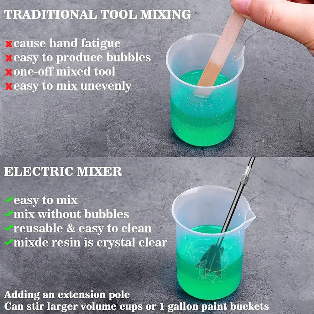 

1 set 1 Set Stirrer Drill Attachment Epoxy Resin Mixer Paddle Tool Drill Attachments For Power Drills Epoxy Mixer Paddles