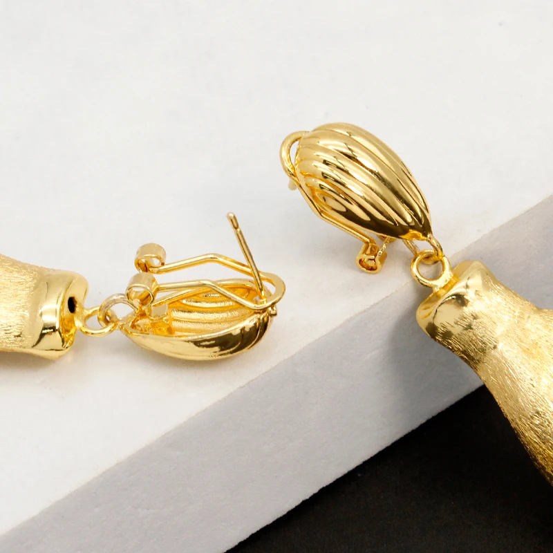 Gold Color Necklace Sets For Women Hip Hop Rock Hand Pendant Earrings For Rapper Nightclub Party Fashion Jewelry Set Gifts image 5