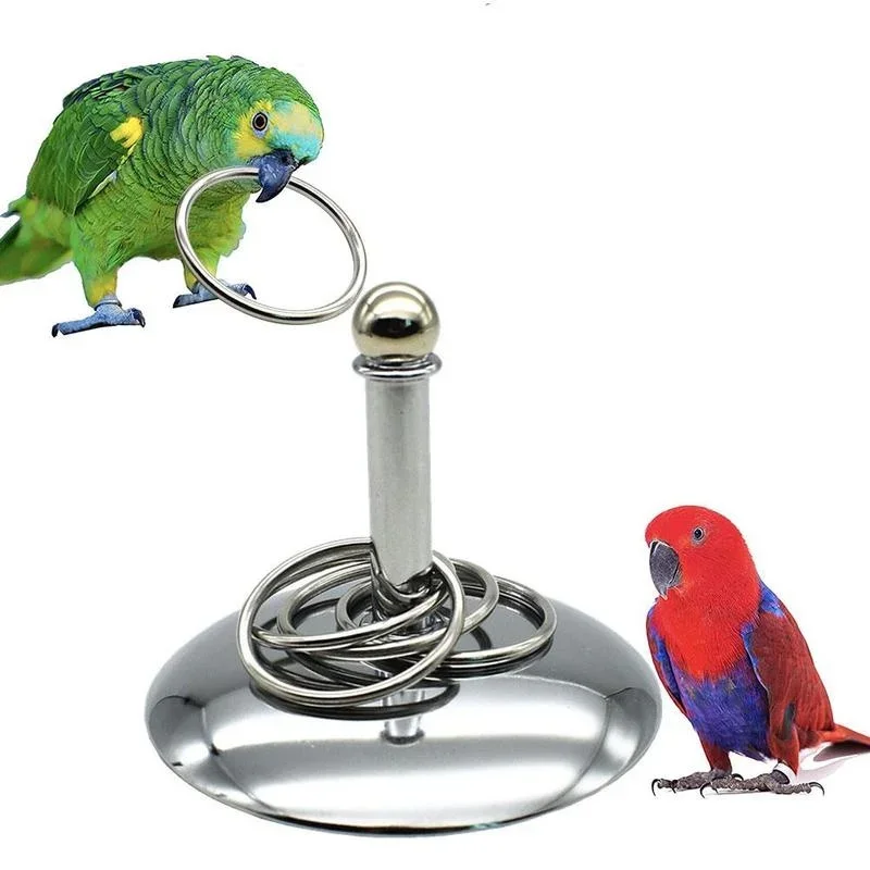 Creative New Bird Trick Tabletop Toys Training Basketball Stacking Ring Sets Parrot Chew Ball Foraging Gym Playground
