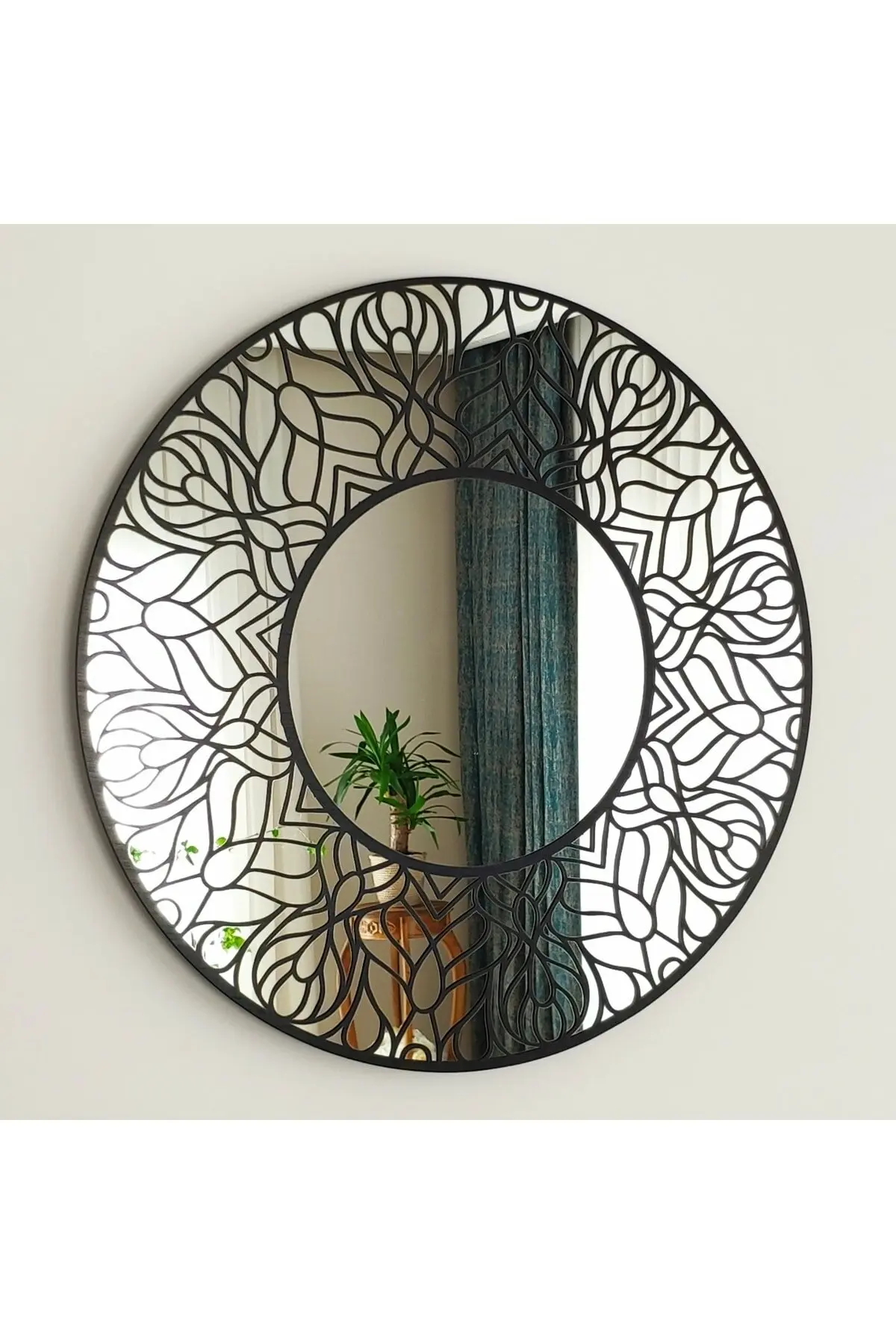 Decorative 50 Cm Decorative Round Console Hallway Bathroom Mirror Sirius Model Fast Delivery