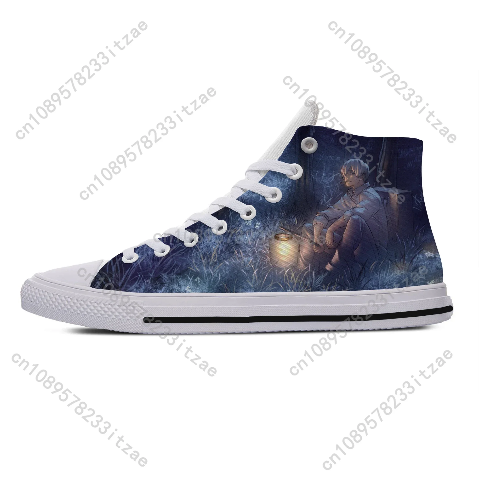 Hot Cool Fashion Summer Funny Cartoon High Quality Sneakers Casual Shoes Men Women  Anime Mushishi High Top Classic Board Shoes view 2