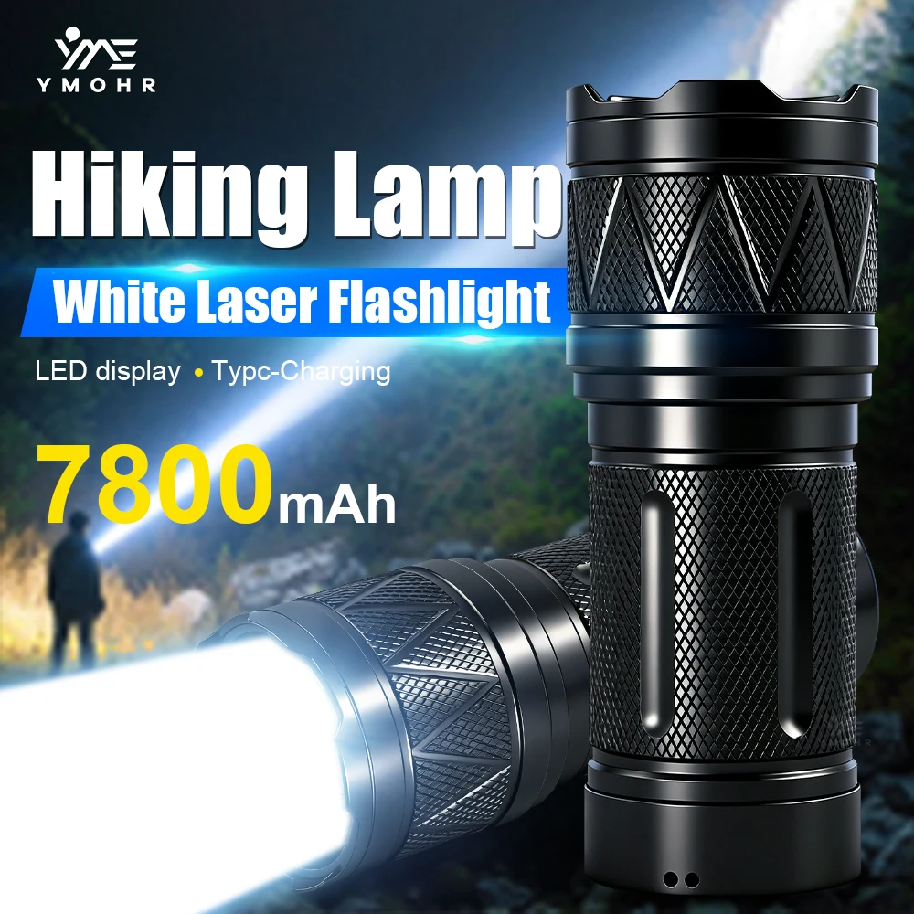 

7800mAH Hiking Flashlight Rechargeable LED Flashlight 18650Battery Waterproof Reverse Charging Zoom Torch Outdoor Hiking Lantern