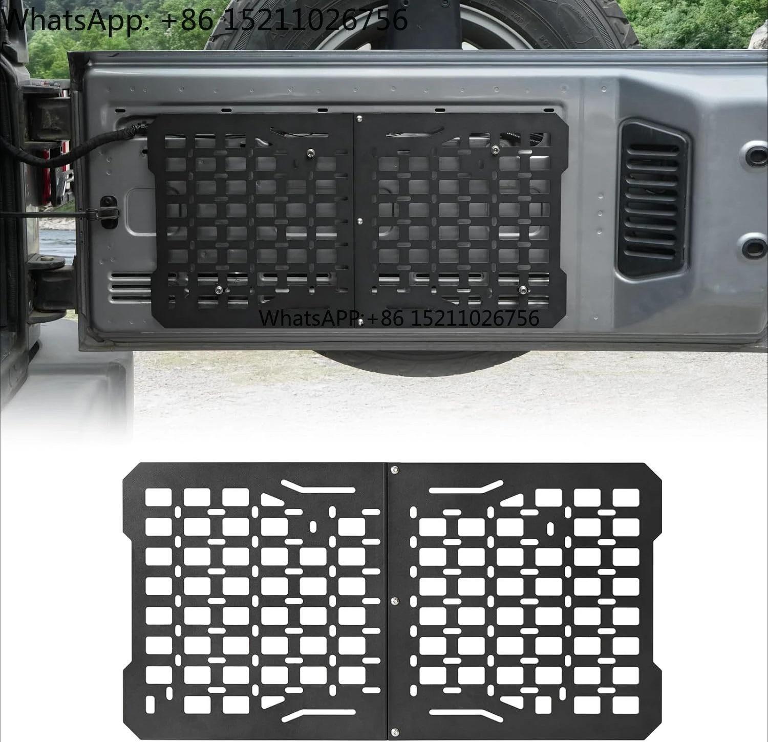Rear Tailgate Molle Panel for Jeep Wrangler JK Accessories Tactical Storage Panel Rack for Jeep Wrangler