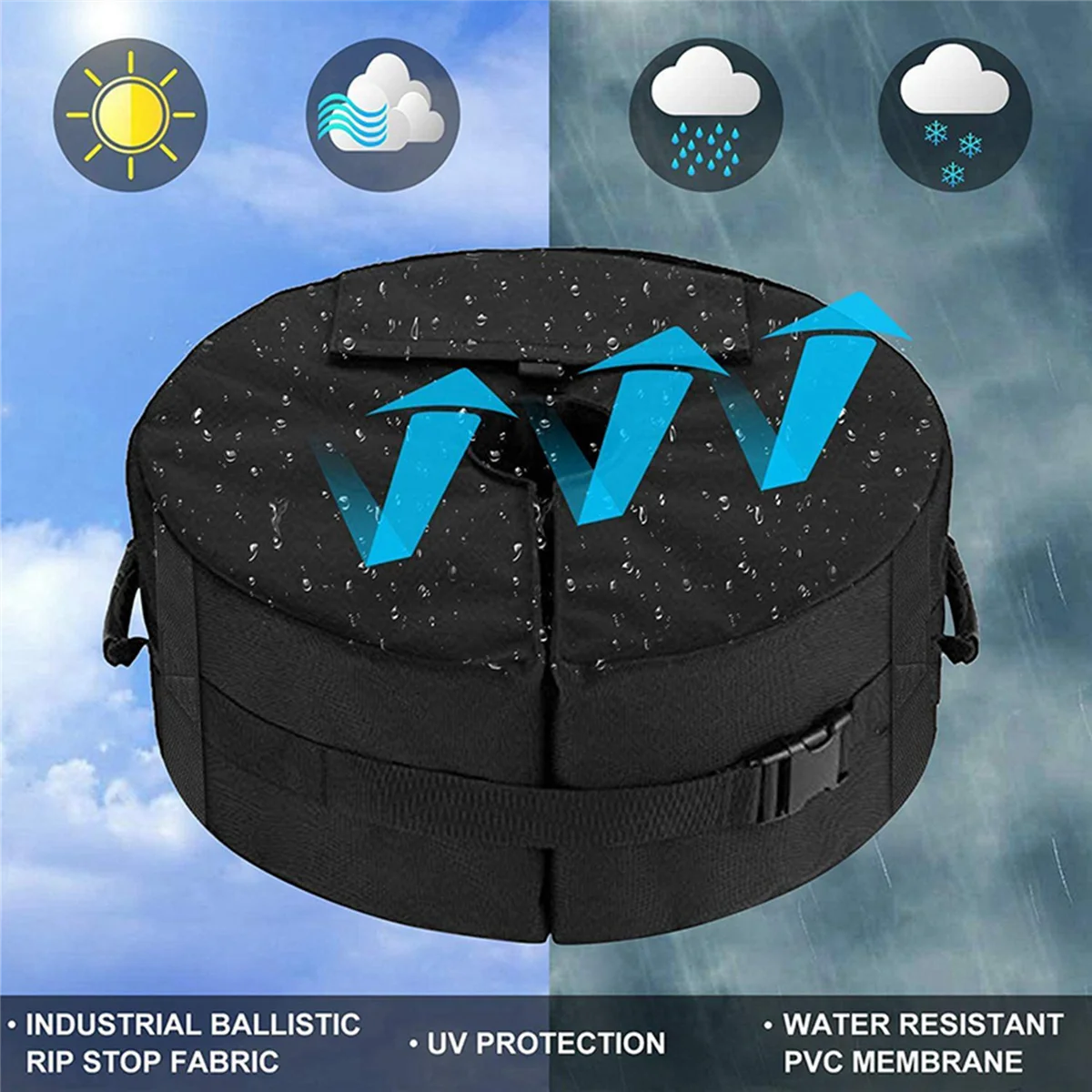 2X Umbrella Base Weight Bag,Round Terrace Umbrella Base Detachable Windproof Fixed Sandbag