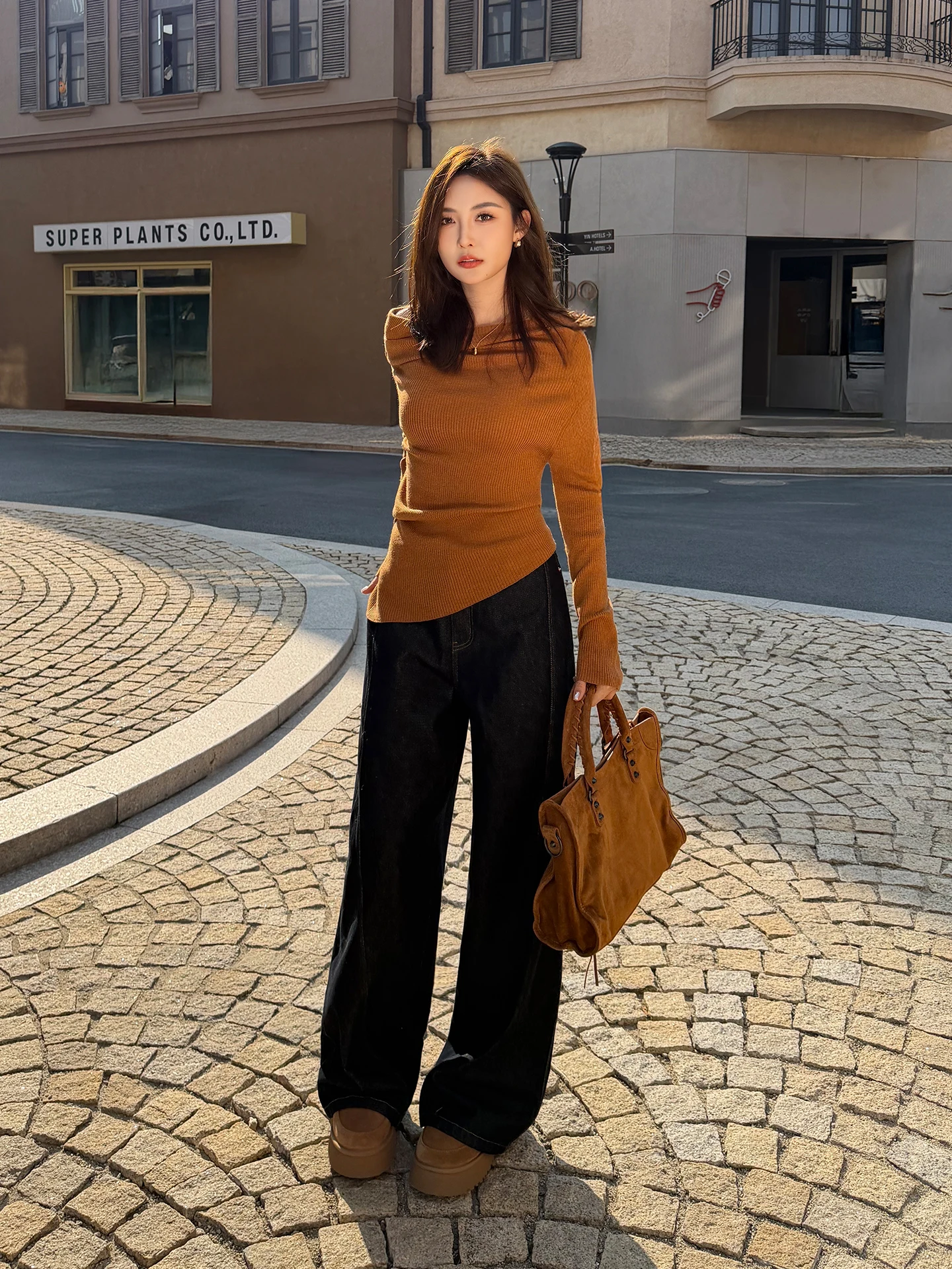 

Джинсы прямого кроя Waed: повседневные, свободные, драпирующиеся, универсальные женские джинсы из хлопка с застежкой-молнией на талии для ежедневной носки зимой