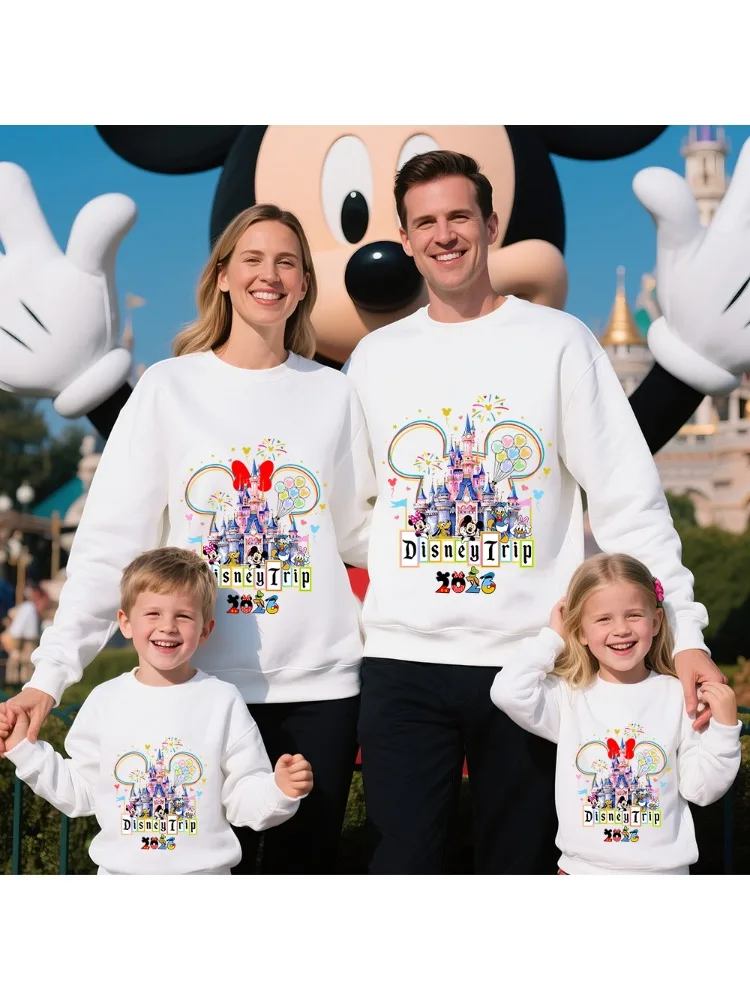 Sweat-shirt en coton imprimé 2026 pour voyage, pull unisexe doux et décontracté pour la famille, pour adultes et enfants
