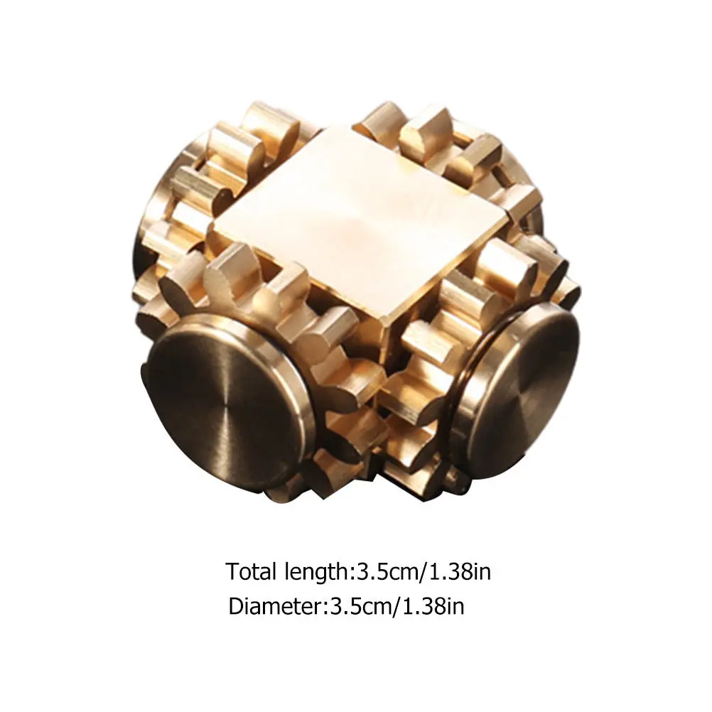1pc Brass Gear Gyro Mini Decompression Plaything For Kids Adults Portable Fingertip Stress Relief Cube Game Hobby