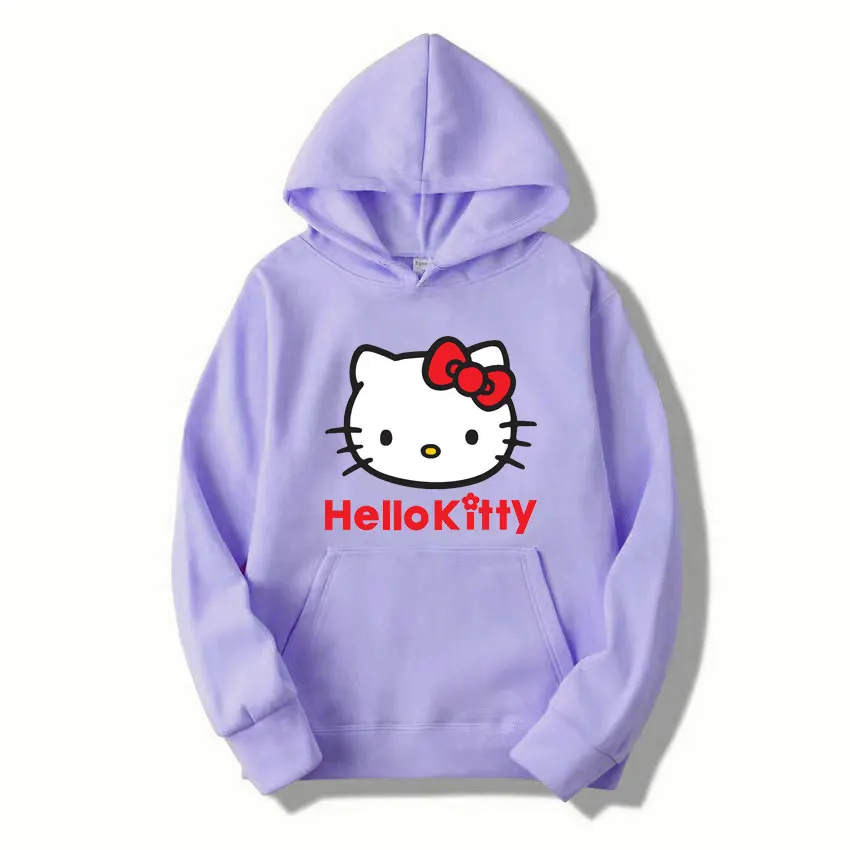 Sweat à capuche Hello Kitty Cartoon Anime pour hommes et femmes, pull décontracté, sweat-shirt pour couple, vêtements de printemps et d'automne, nouvelle mode, Y-2025