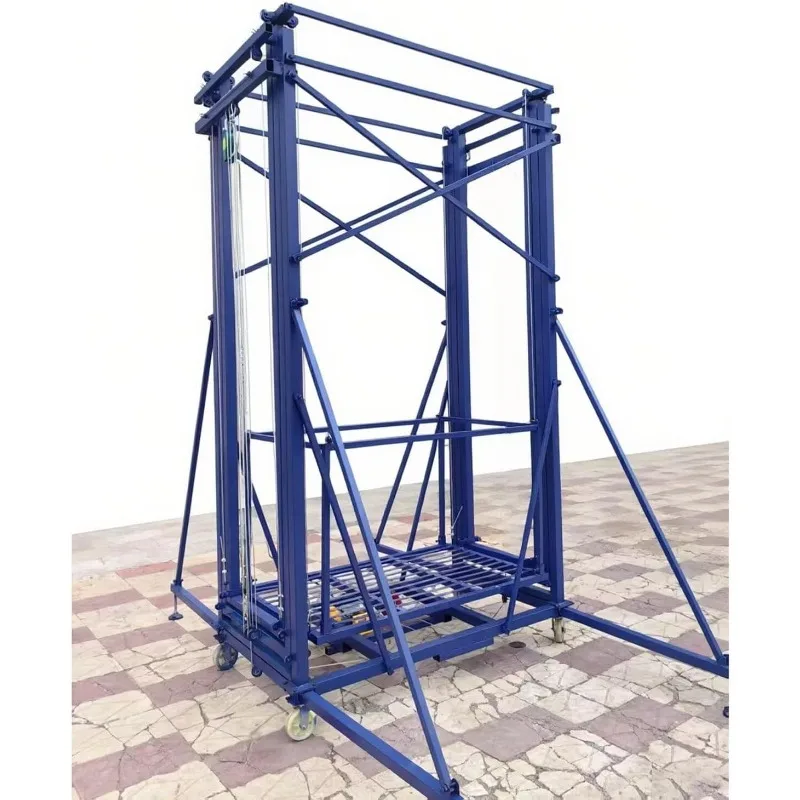 750 Lbs Load Electric Scaffolding Lift 6.5ft Lifting Height Construction Scaffolding Motorized Scaffold Platform