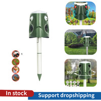 360degree Waterproof Solar Powered Animal Repeller PIR Sensor Ultrasound bird animal repeller Outdoor Garden scare Cat Dog Mole