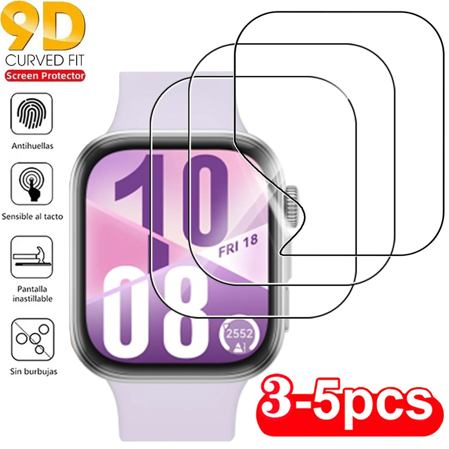 5PCS Screen Protector For Huawei Watch Fit 3/4/Pro Anti Scratch Clear TPU Hydrogel Film Huawei Watch Accessories Protective film