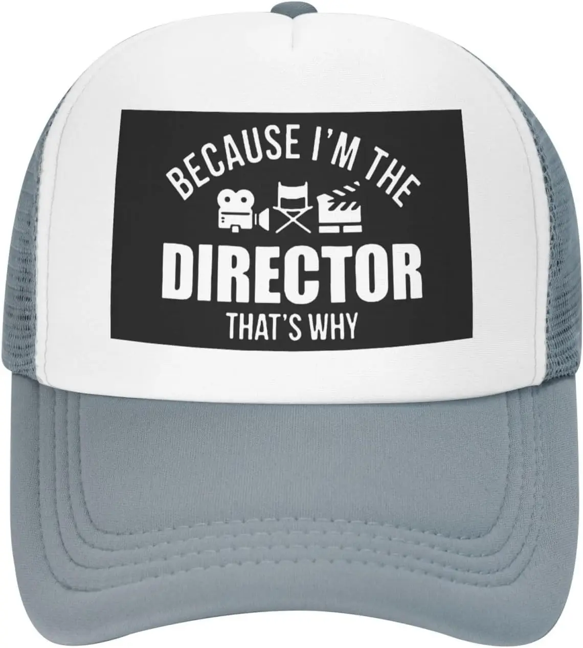 Because-I'm-The-Director-Trucker-Hat-Film-Crew-Mesh-Baseball-Cap-Adjustable-Snapback-for-Adults